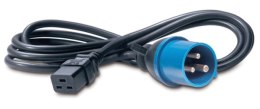 Kabel zasilający APC C19 to IEC309 2.5m. AP9876
