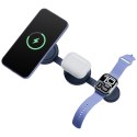 Ładowarka indukcyjna Bazic GoMag Trio 2 3w1 15W magnetyczna do iPhone/Watch/AirPods niebieski