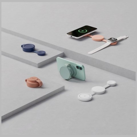 Ładowarka indukcyjna Bazic GoMag Trio 2 3w1 15W magnetyczna do iPhone/Watch/AirPods szara