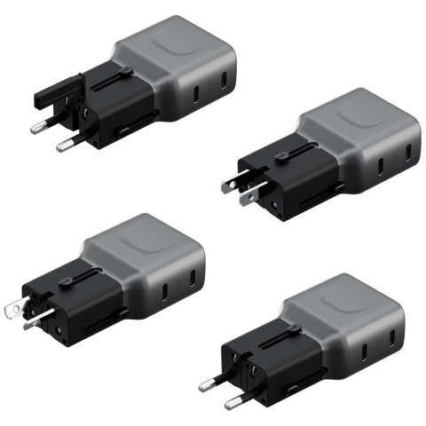 Ładowarka sieciowa Energea TravelGo Adapter 45 2xUSB-C 45W grafitowo-czarny
