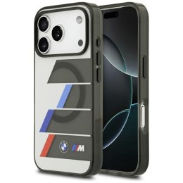 Etui BMW M IML Metal Buttons Tricolor Lines MagSafe do iPhone 17 Pro Max antracyt