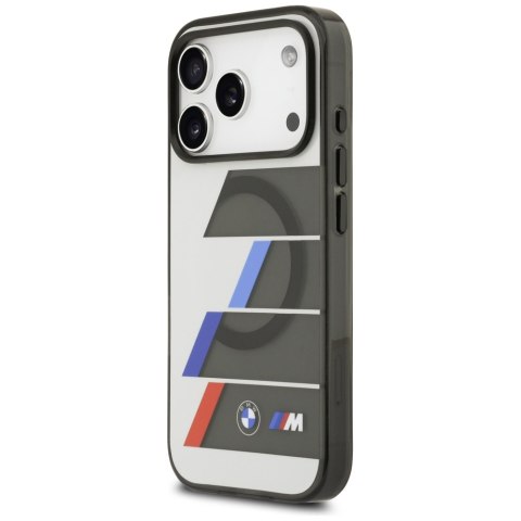 Etui BMW M IML Metal Buttons Tricolor Lines MagSafe do iPhone 17 Pro Max antracyt