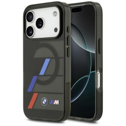 Etui BMW M IML Metal Buttons Tricolor Lines MagSafe do iPhone 17 Pro czarny