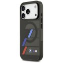 Etui BMW M IML Metal Buttons Tricolor Lines MagSafe do iPhone 17 Pro czarny