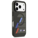 Etui BMW M IML Metal Buttons Tricolor Lines MagSafe do iPhone 17 Pro czarny
