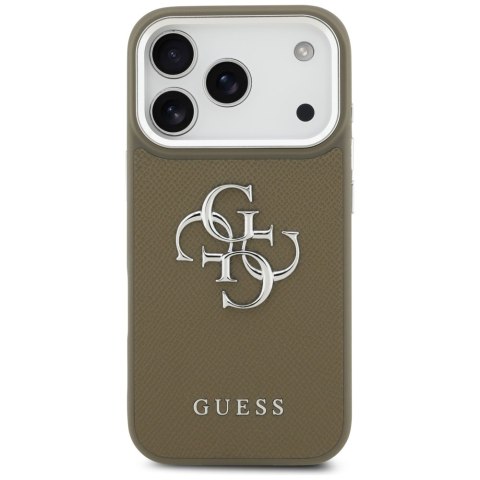 Etui Guess Grained Big 4G Classic Logo do iPhone 17 Pro brązowy