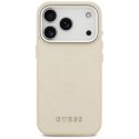 Etui Guess Peony Hot Stamp Script MagSafe do iPhone 17 Pro beżowy