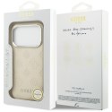 Etui Guess Peony Hot Stamp Script MagSafe do iPhone 17 Pro beżowy