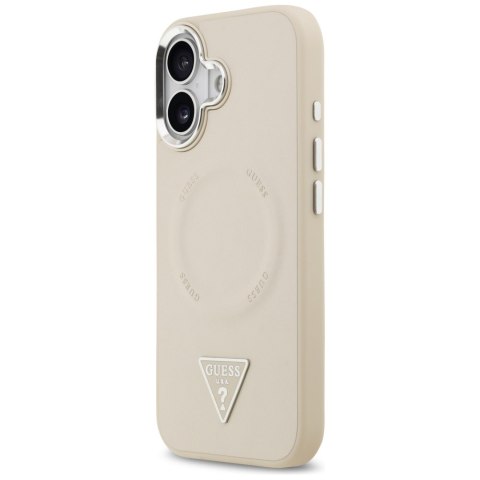 Etui Guess Triangle Logo MagSafe do iPhone 17 beżowy