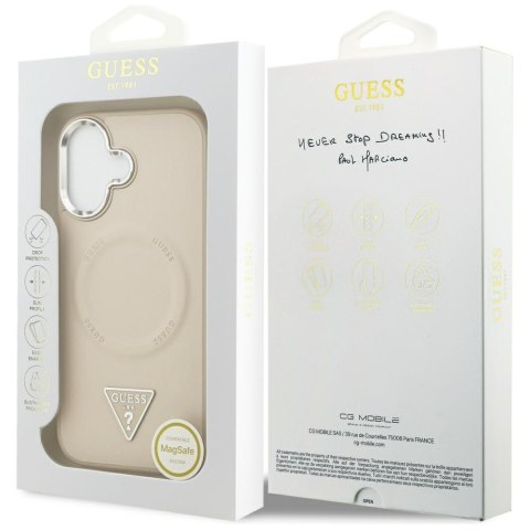 Etui Guess Triangle Logo MagSafe do iPhone 17 beżowy