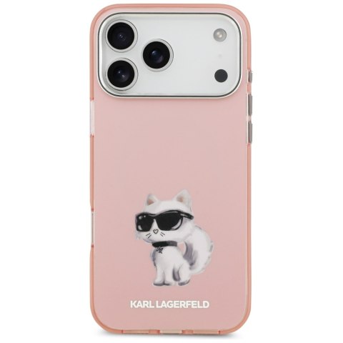 Etui Karl Lagerfeld IML Aquarelle Choupette & Logo MagSafe do iPhone 17 Pro różowy