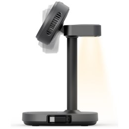 Stacja ładująca Energea MagArctic Stand 4w1 Qi2 z chłodzeniem i kablem grafitowy