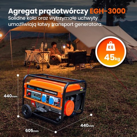 Extralink Agregat prądotwórczy EGH-3000 hybrydowy, 3kW 1F