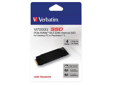 SSD Wewnętrzny Verbatim Vi7000G M.2, 49369, 4000GB, czarny, NVMe
