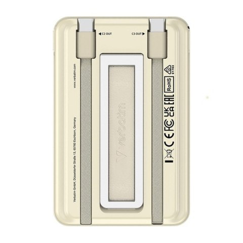 Verbatim, 5V, ładowanie telefonu, 32253, 5 000mAh, Mocowanie magnetyczne, złota