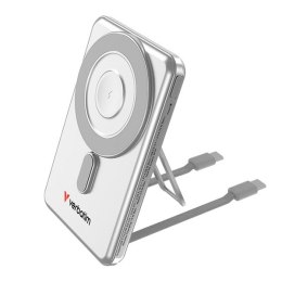 Verbatim, powerbank z bezprzewodowym ładowaniem, 5V, ładowanie telefonu, 32276, 5 000mAh, Mocowanie magnetyczne, srebrna