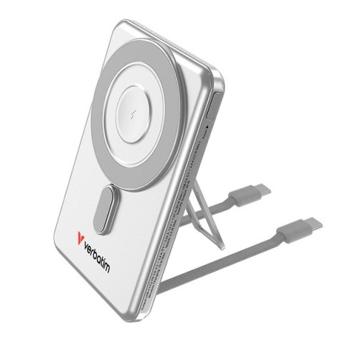 Verbatim, powerbank z bezprzewodowym ładowaniem, 5V, ładowanie telefonu, 32276, 5 000mAh, Mocowanie magnetyczne, srebrna