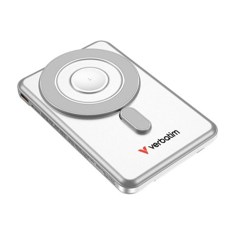 Verbatim, powerbank z bezprzewodowym ładowaniem, 5V, ładowanie telefonu, 32276, 5 000mAh, Mocowanie magnetyczne, srebrna