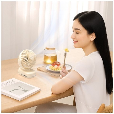 Mini Wiatrak biurkowy AWEI F45 z klipsem 1200mAh biały