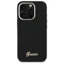 Guess GUHCP16LSMBSLK iPhone 16 Pro 6.3" czarny/black hardcase Silicone Script Metal Logo & Frame
