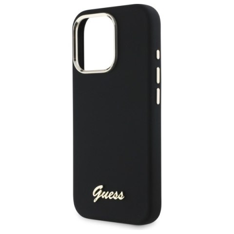 Guess GUHCP16LSMBSLK iPhone 16 Pro 6.3" czarny/black hardcase Silicone Script Metal Logo & Frame
