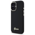 Guess GUHCP16MSMBSLK iPhone 16 Plus 6.7" czarny/black hardcase Silicone Script Metal Logo & Frame