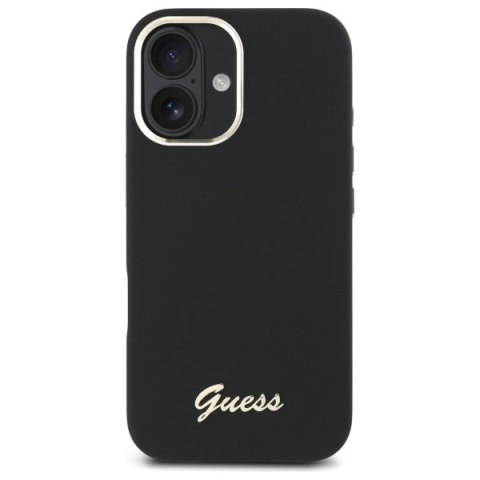 Guess GUHCP16MSMBSLK iPhone 16 Plus 6.7" czarny/black hardcase Silicone Script Metal Logo & Frame