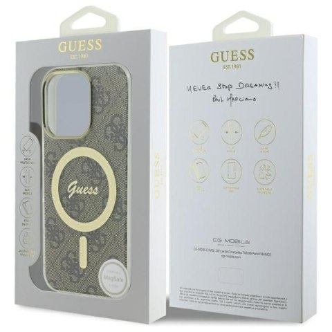 Guess GUHMP16LH4STW iPhone 16 Pro 6.3" brązowy/brown hardcase IML 4G MagSafe