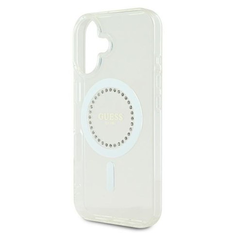 Guess GUHMP16MPFTDTEH iPhone 16 Plus 6.7" biały/white hardcase IML Rhinestones MagSafe