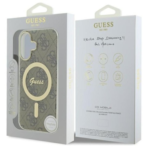 Guess GUHMP16SH4STW iPhone 16 6.1" brązowy/brown hardcase IML 4G MagSafe