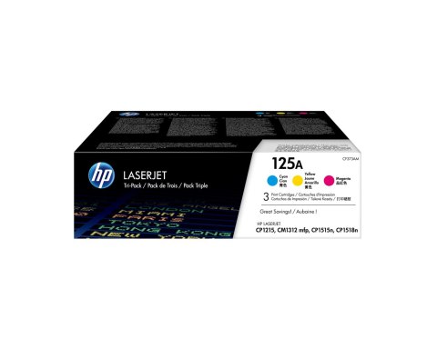 HP 125A zestaw 3 oryginalnych wkładów z tonerem LaserJet: błękitny/purpurowy/żółty
