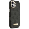 Etui Guess 4G Logo Plate MagSafe do iPhone 17 czarny