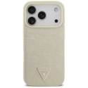 Etui Guess Croco Triangle Logo MagSafe do iPhone 17 Pro złoty