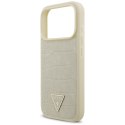 Etui Guess Croco Triangle Logo MagSafe do iPhone 17 Pro złoty