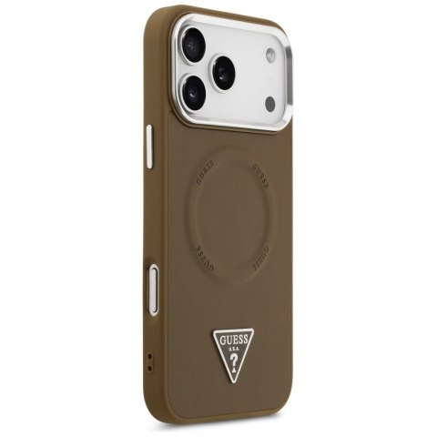 Etui Guess Triangle Logo MagSafe do iPhone 17 Pro Max brązowy