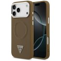 Etui Guess Triangle Logo MagSafe do iPhone 17 Pro brązowy