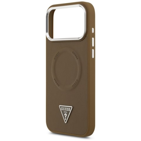 Etui Guess Triangle Logo MagSafe do iPhone 17 Pro brązowy