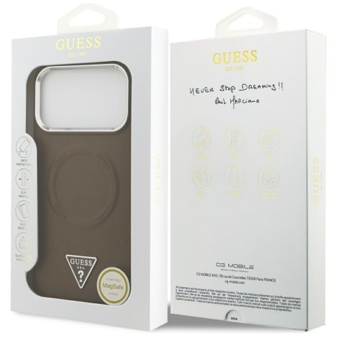 Etui Guess Triangle Logo MagSafe do iPhone 17 Pro brązowy