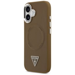Etui Guess Triangle Logo MagSafe do iPhone 17 brązowy