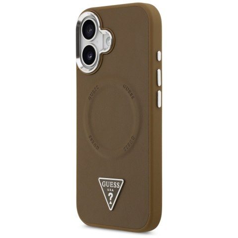 Etui Guess Triangle Logo MagSafe do iPhone 17 brązowy