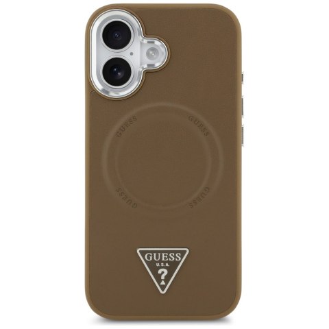 Etui Guess Triangle Logo MagSafe do iPhone 17 brązowy