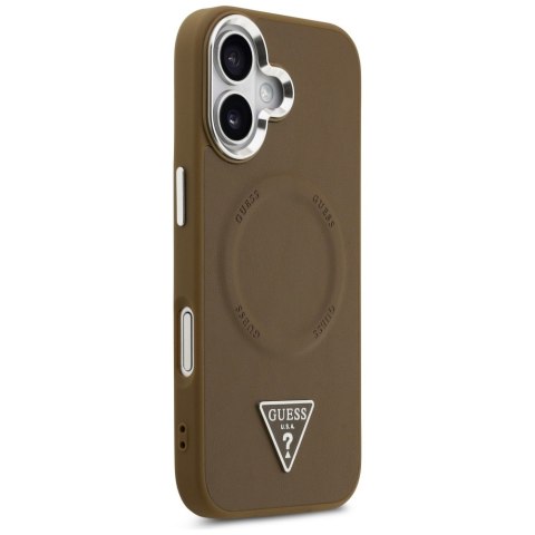 Etui Guess Triangle Logo MagSafe do iPhone 17 brązowy