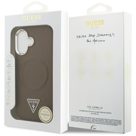 Etui Guess Triangle Logo MagSafe do iPhone 17 brązowy