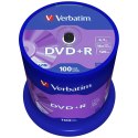 Płyta DVD+R Verbatim 4.7GB 16X 100szt srebrny 43551