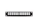 LANBERG PATCH PANEL PUSTY 12 PORT 1U 10" Z ORGANIZEREM DO MODUŁÓW KEYSTONE CZARNY PPKS-9112-B