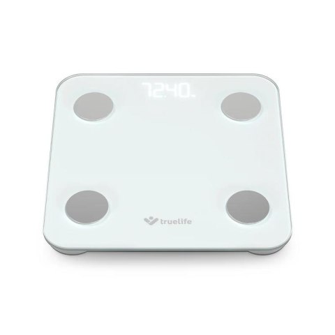 Waga diagnostyczna bluetooth TrueLife FitScale W1 BT biała kolorowy LCD 0,2 ~ 180 kg iOS, Android