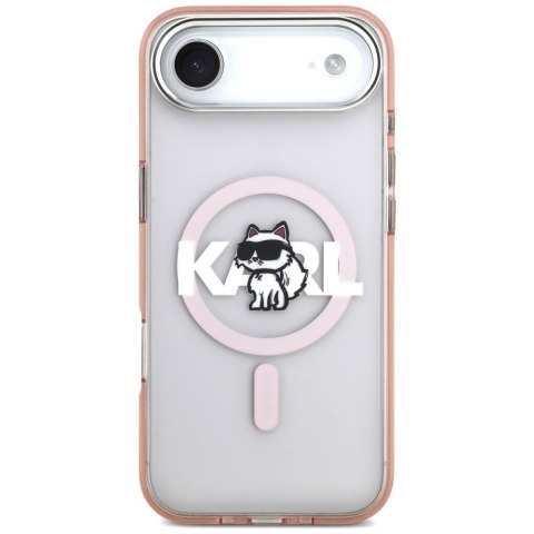 Etui Karl Lagerfeld IML Choupette Sketch Logo MagSafe do iPhone Air różowy
