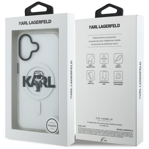 Etui Karl Lagerfeld IML Karl Sketch Logo MagSafe do iPhone 17 przezroczysty