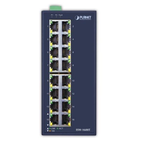 PLANET ISW-1600T łącza sieciowe Nie zarządzany Fast Ethernet (10/100) Niebieski