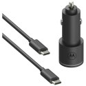 Ładowarka samochodowa Motorola TurboPower 45W Dual USB-A/USB-C z kablem USB-C 1m czarny